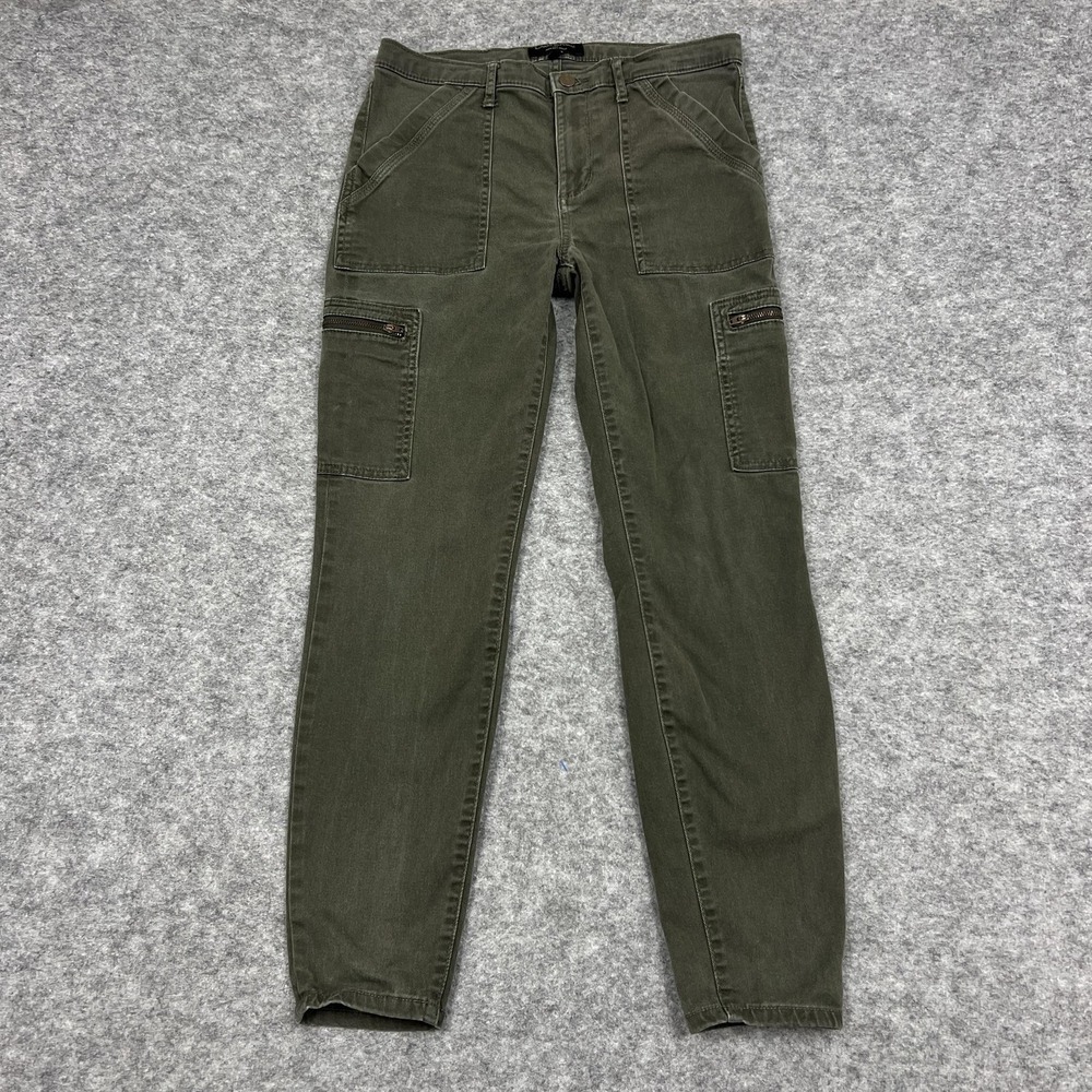 Banana Republic Jeans Womens 27 High Rise Skinny Green Stretch Cargo Casual Prep